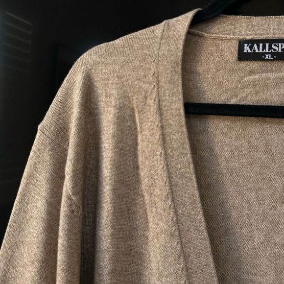 KALLSPIN Men's V Neck Button Front Cashmere Blend Knit Stretch Sweater Size XL - Picture 3 of 8
